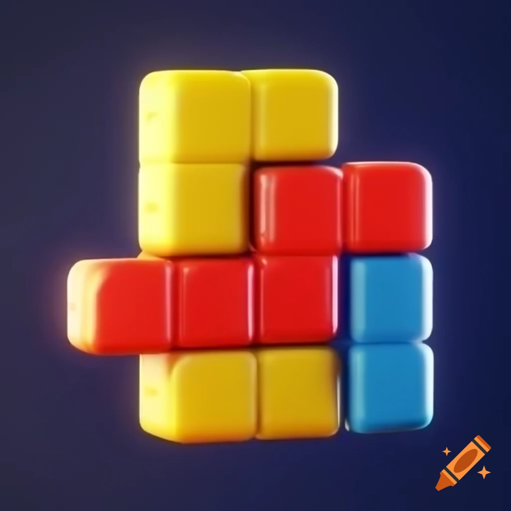 Animated Tetris blocks logo design