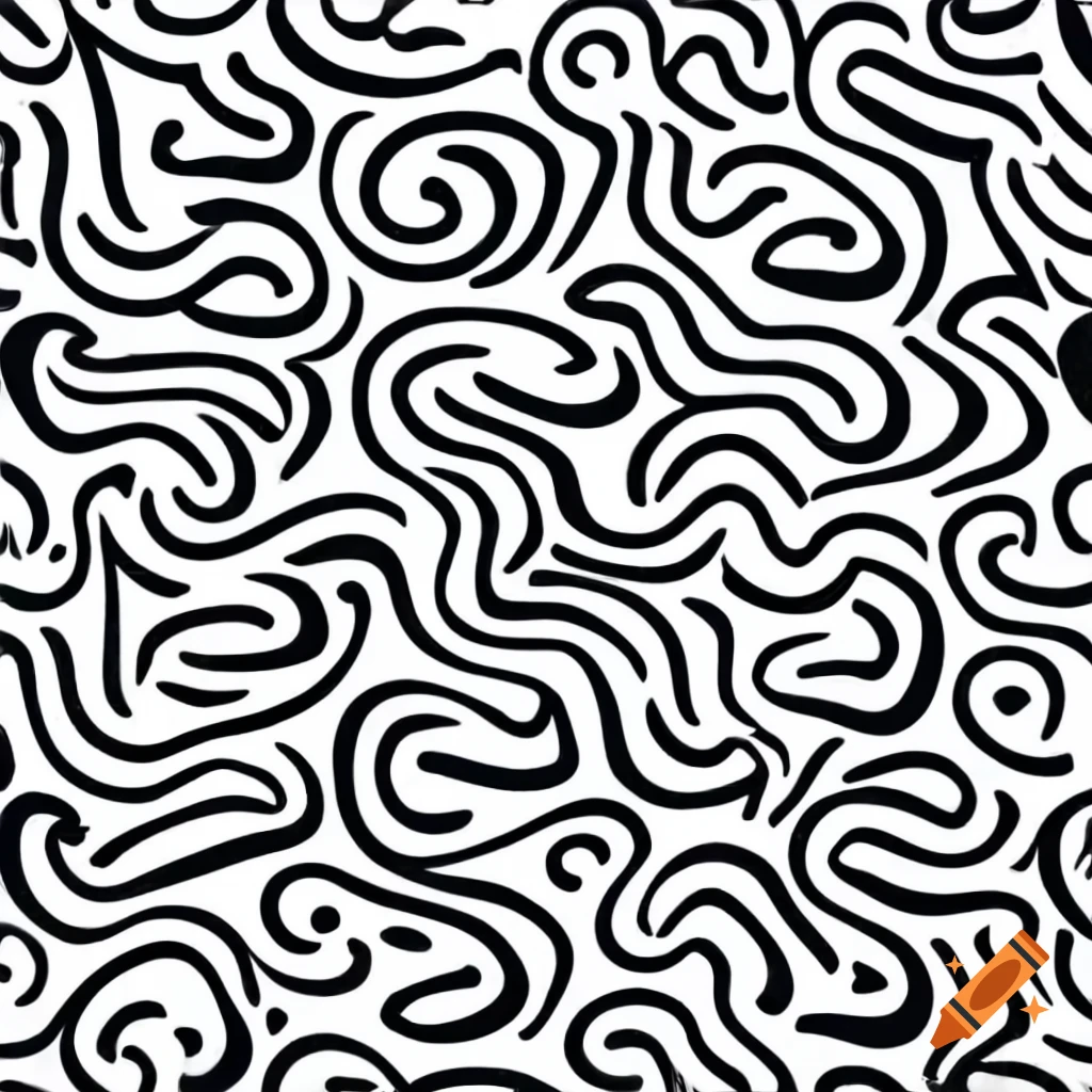 Swirl pattern composed of thin fine lines
