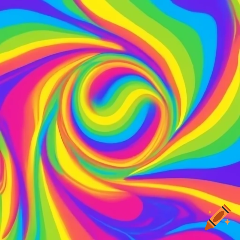 Vibrant swirl of rainbow colors in abstract design
