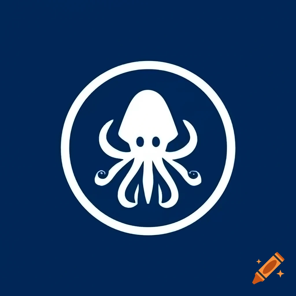 Logo design merging a squid and sperm elements creatively