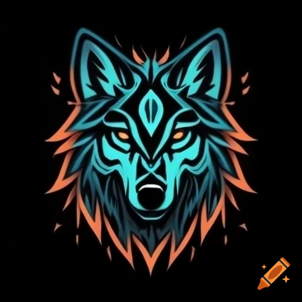 Tribal design featuring a wolf pack