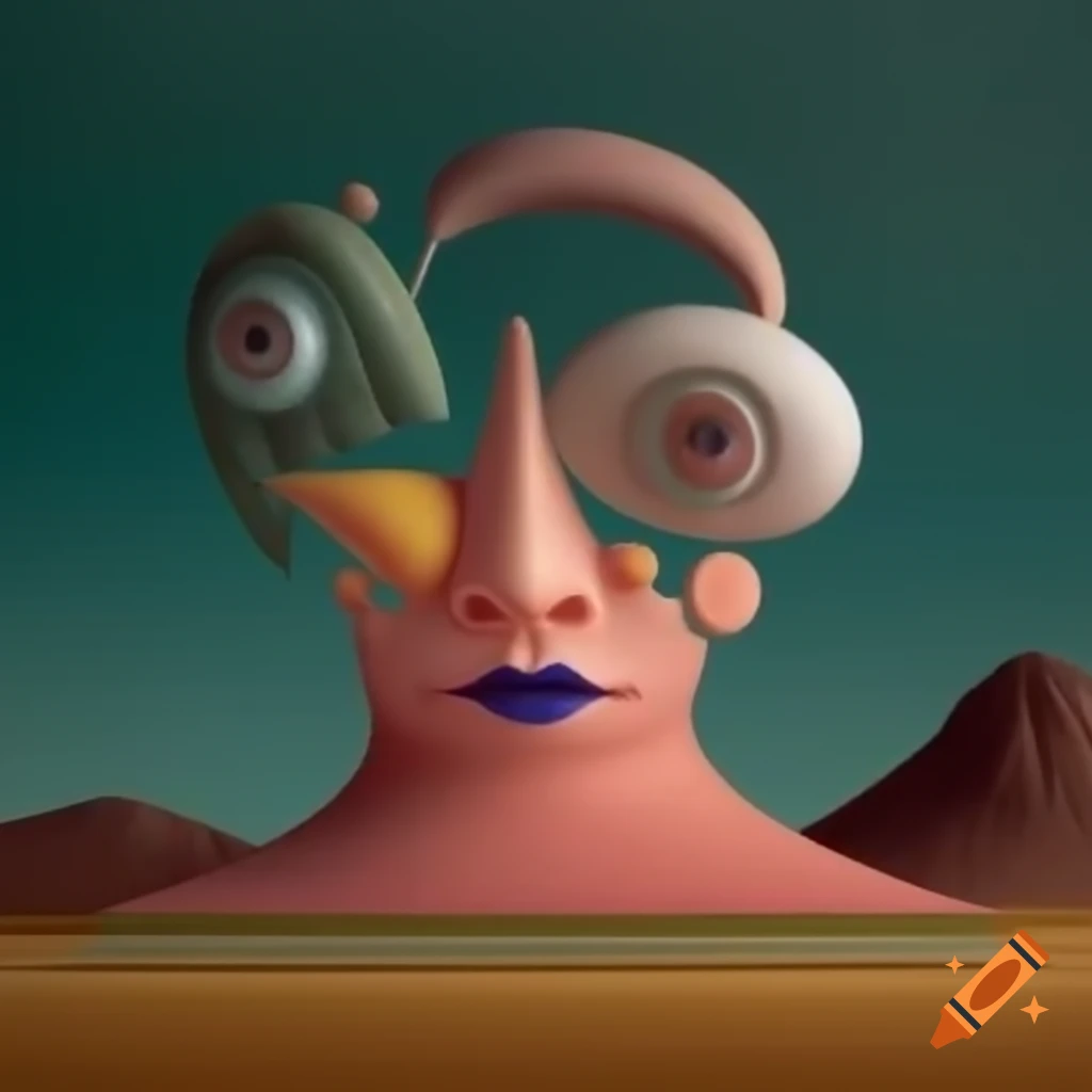 Surrealist artwork featuring abstract forms and imaginative concepts