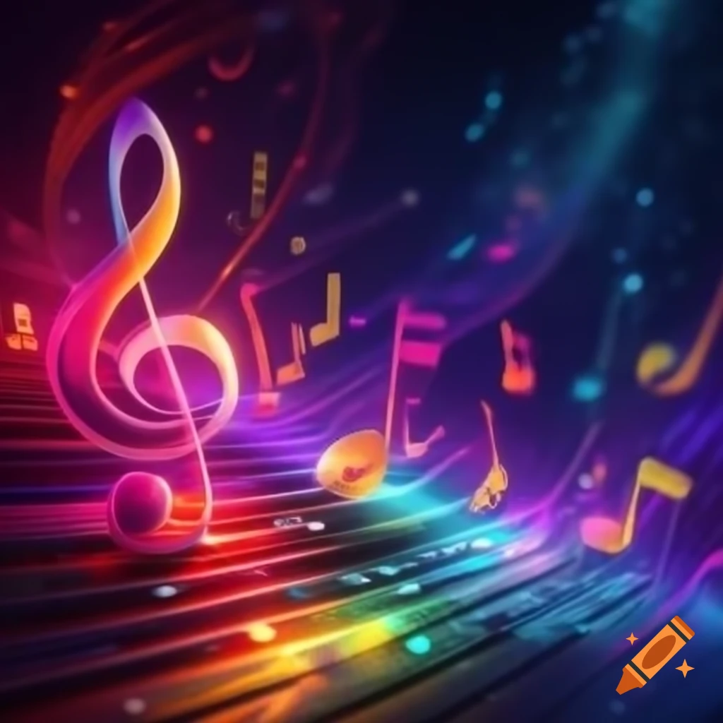 Abstract representation of colorful music