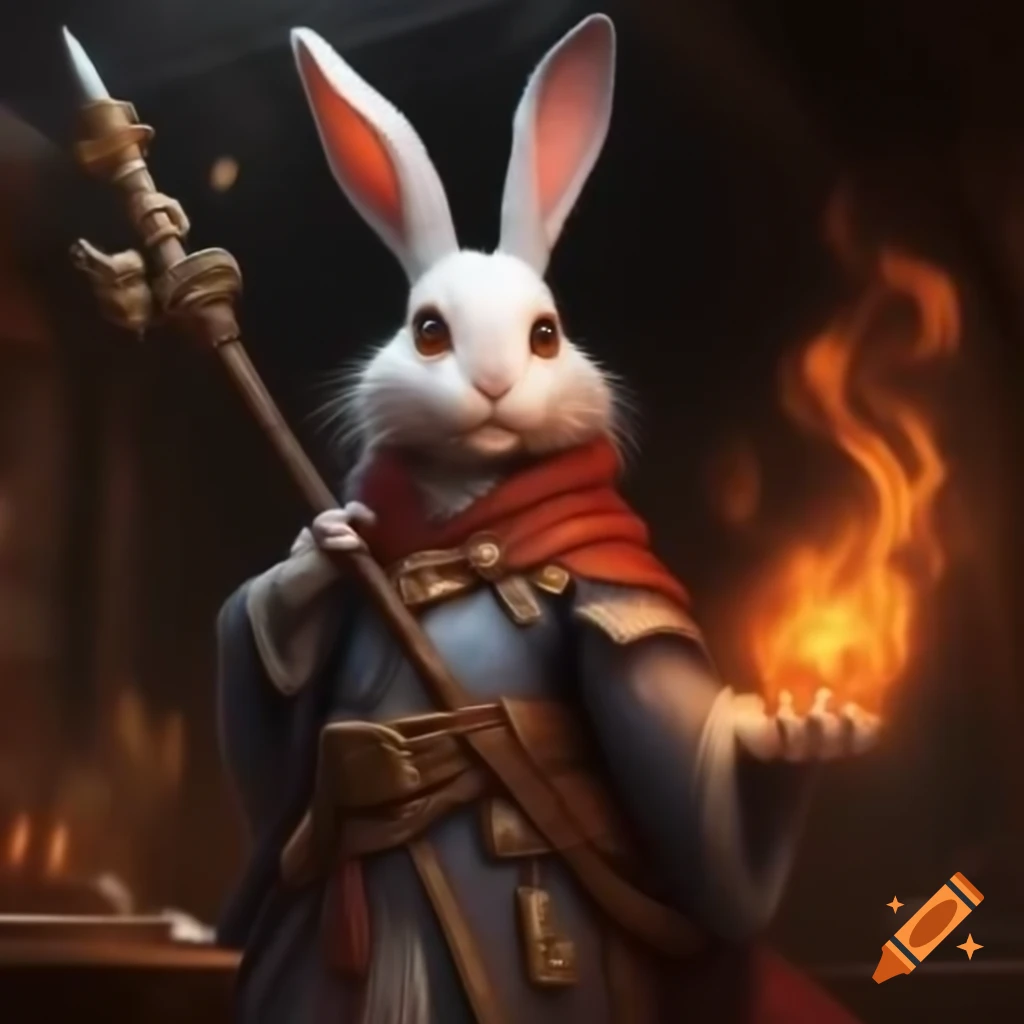 Fantasy rabbit mage character design