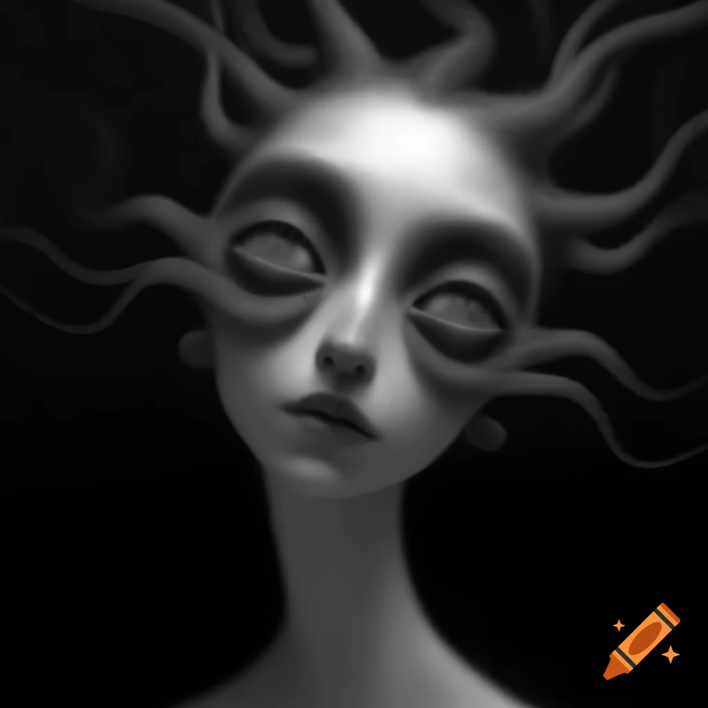 Monochrome surrealist art