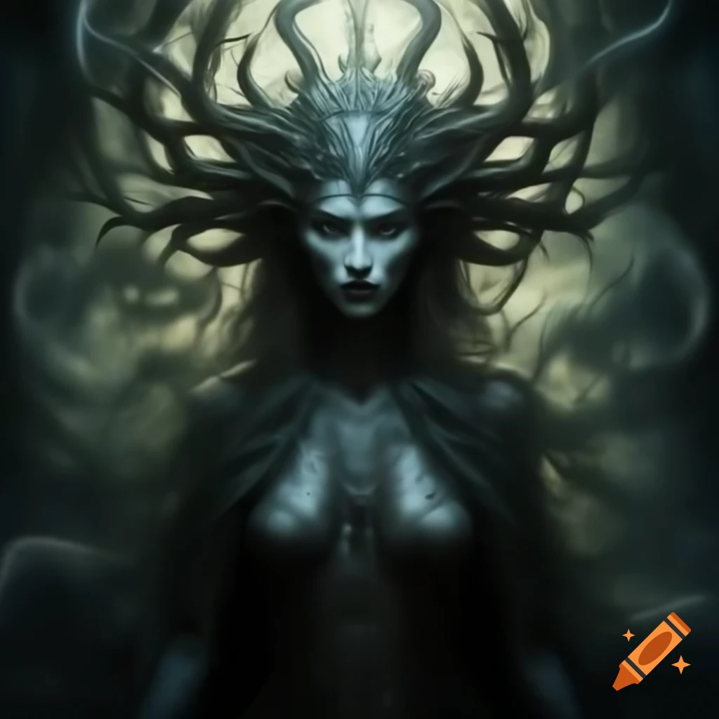 Hecate depicted in the underworld setting