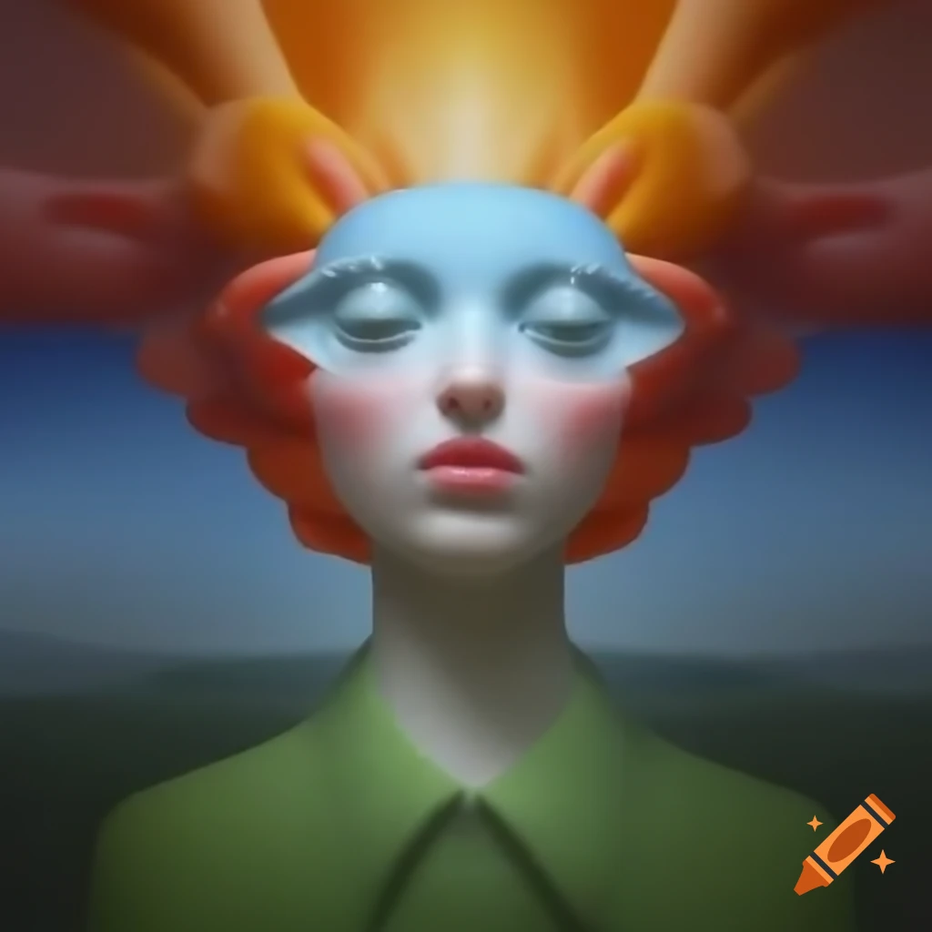 Surrealist artwork with abstract shapes and vivid colors