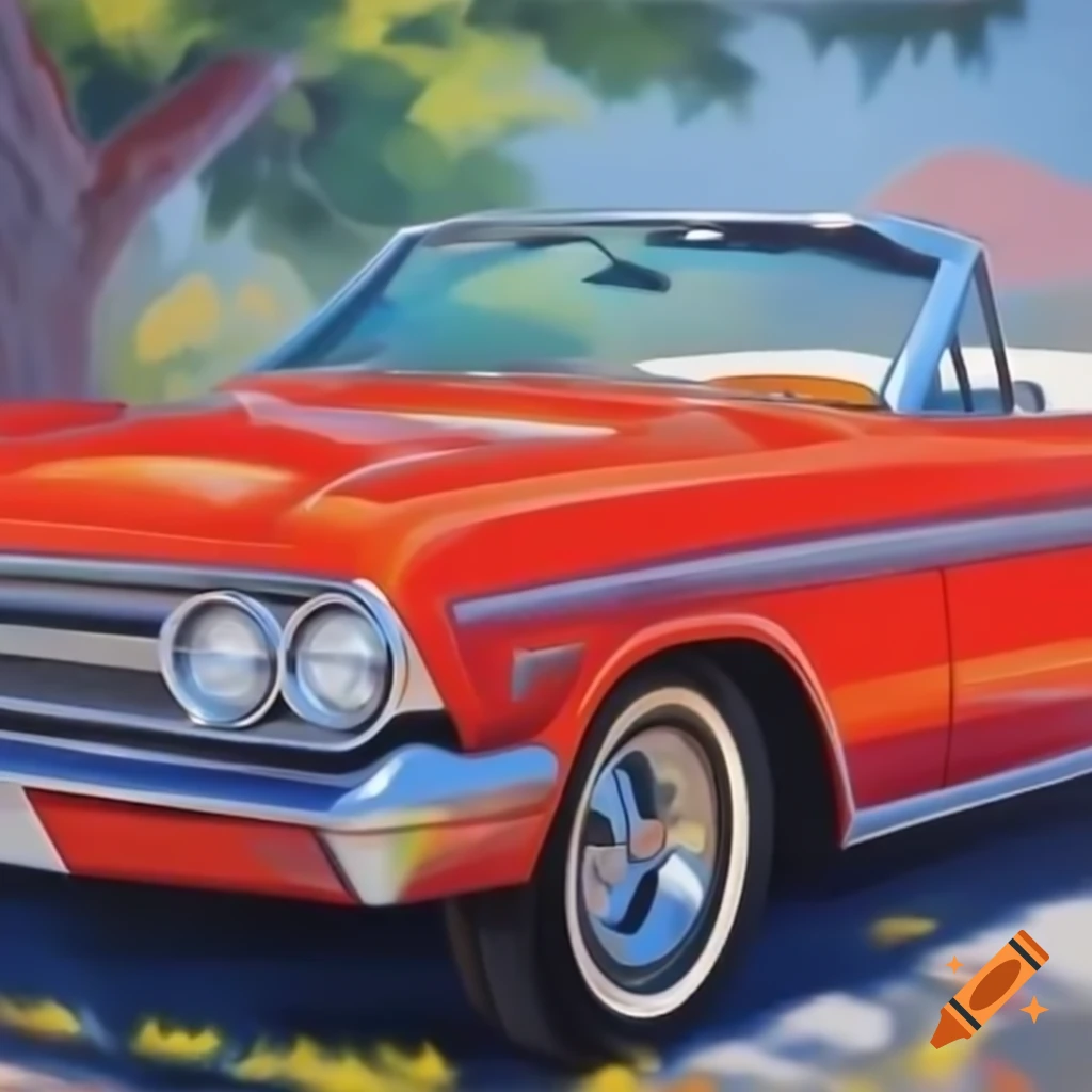 1963 red Ford Galaxie convertible