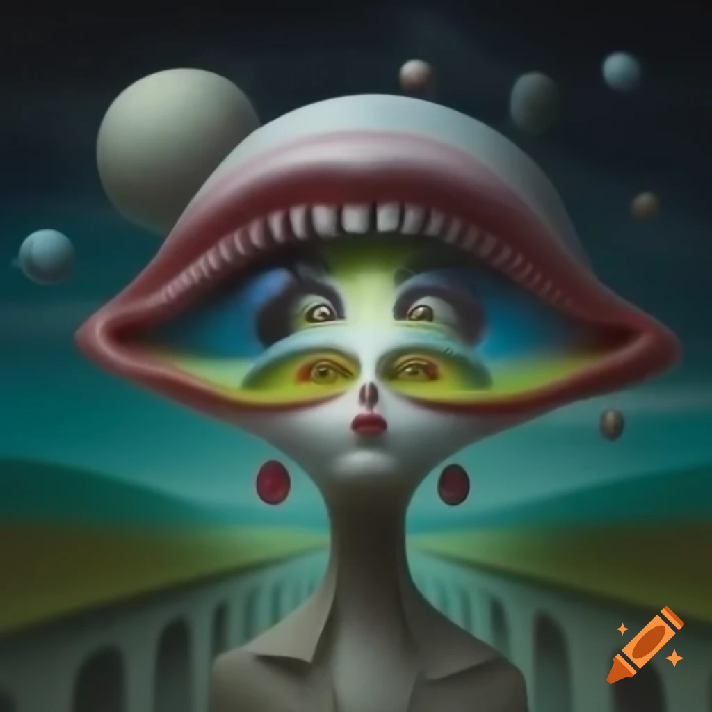 Surrealist artwork featuring abstract elements