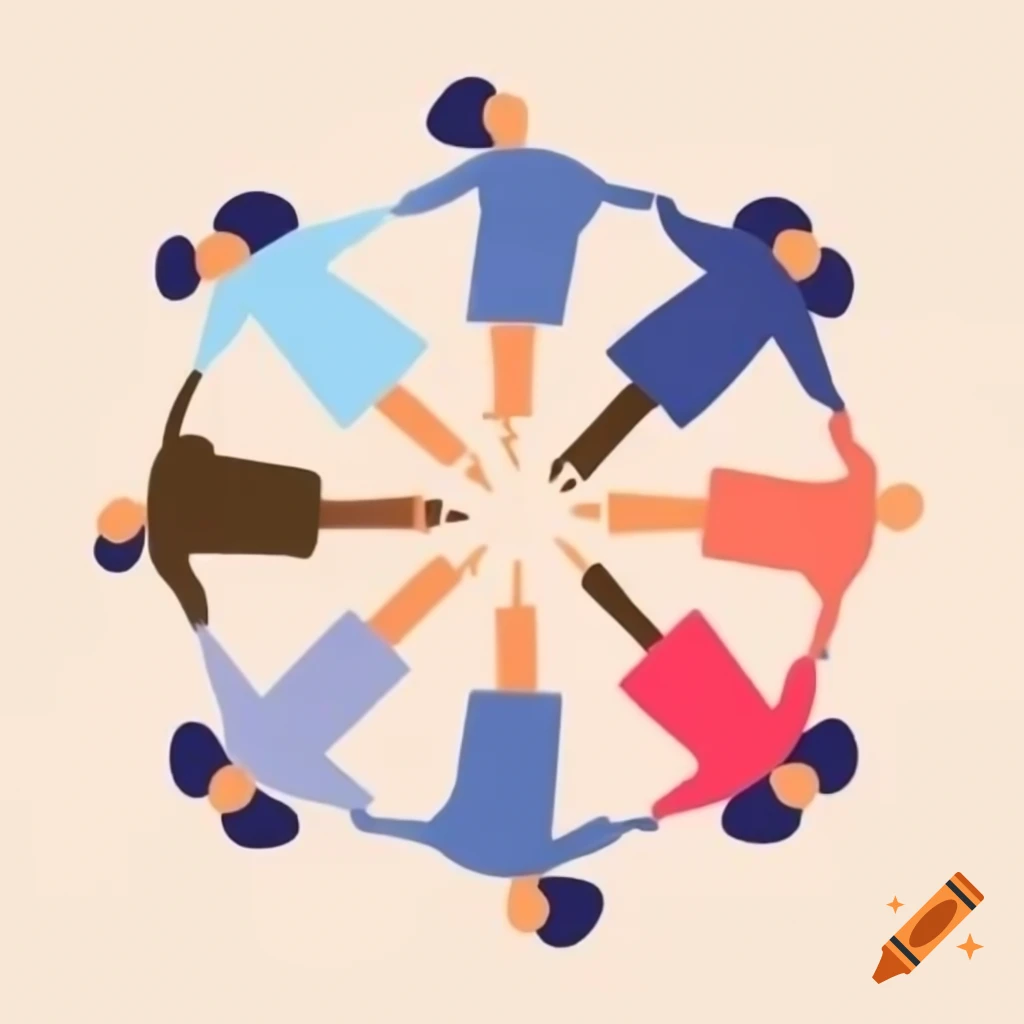 Minimalistic illustration representing diversity in a discrimination-free society with warm inviting tones