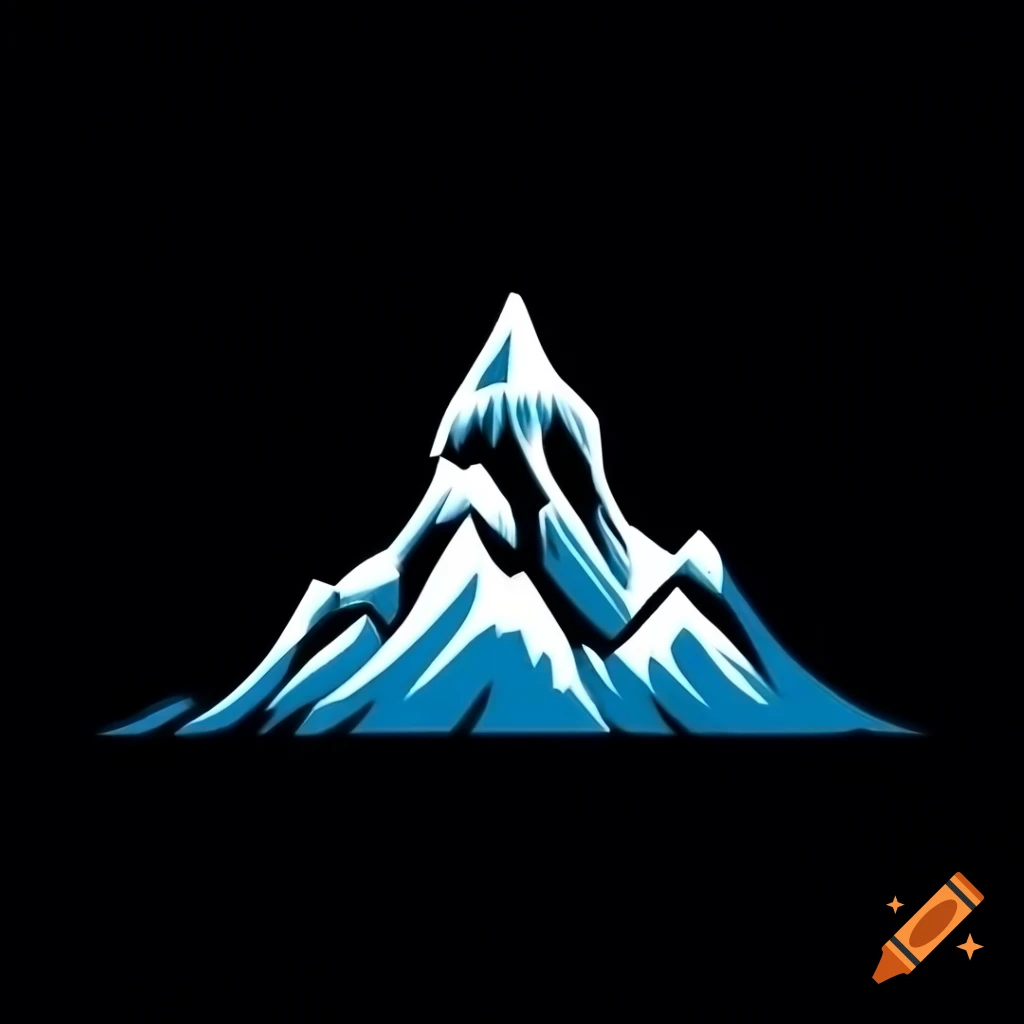 Mountain peak with waterfall logo design