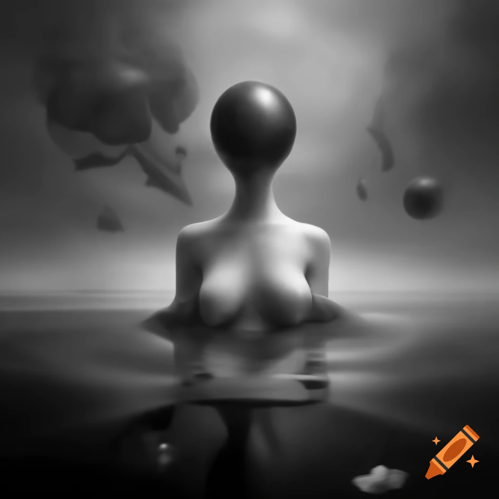 Surrealist monochrome artwork