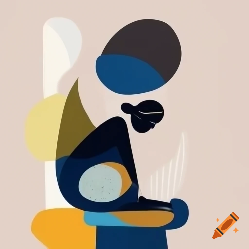 Modern minimalist acrylic abstract painting symbolizing thinker, dreamer, and adventure