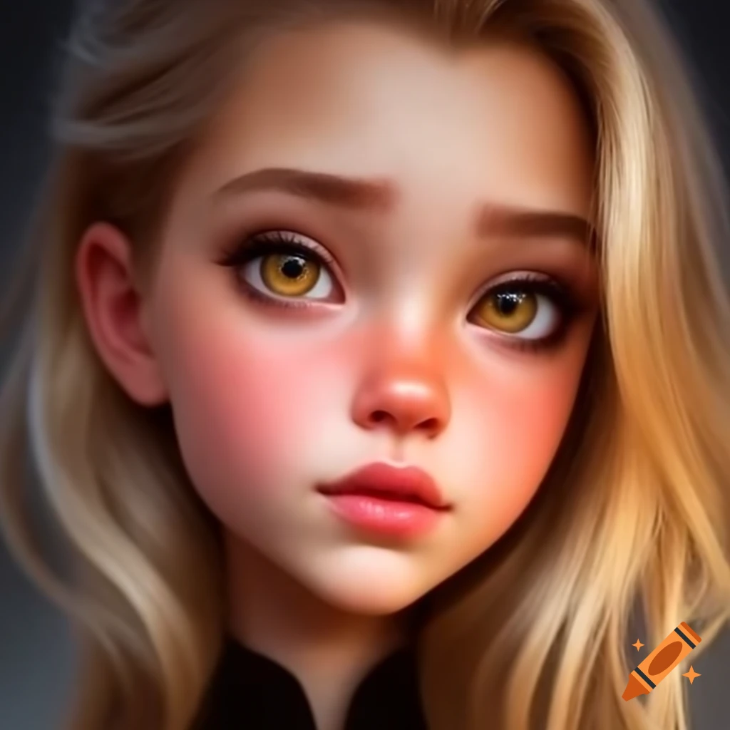 Girl with blonde hair and brown eyes