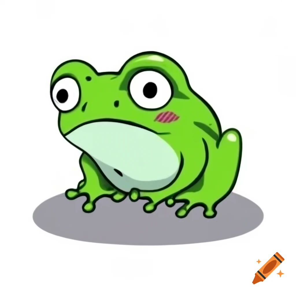 Frog with scared expression inspired by The Scream