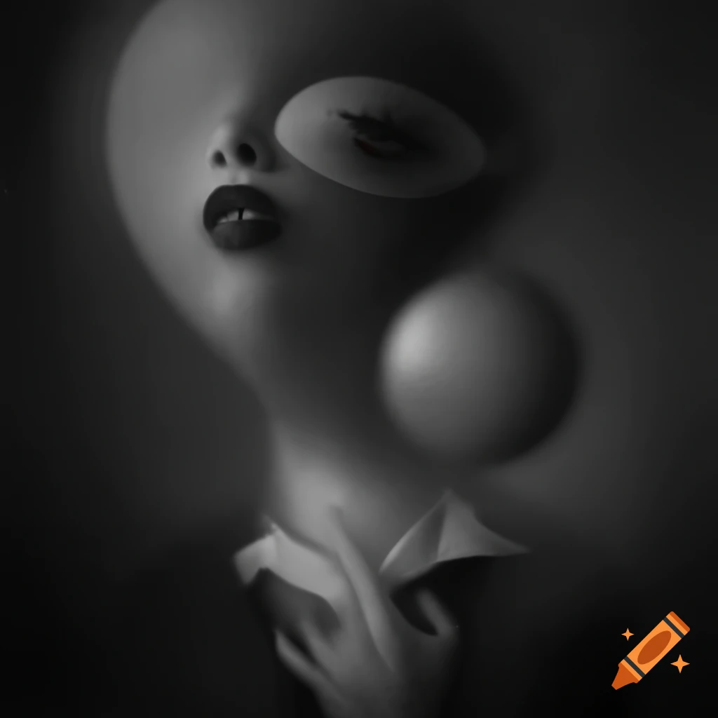 Surrealist monochrome artwork