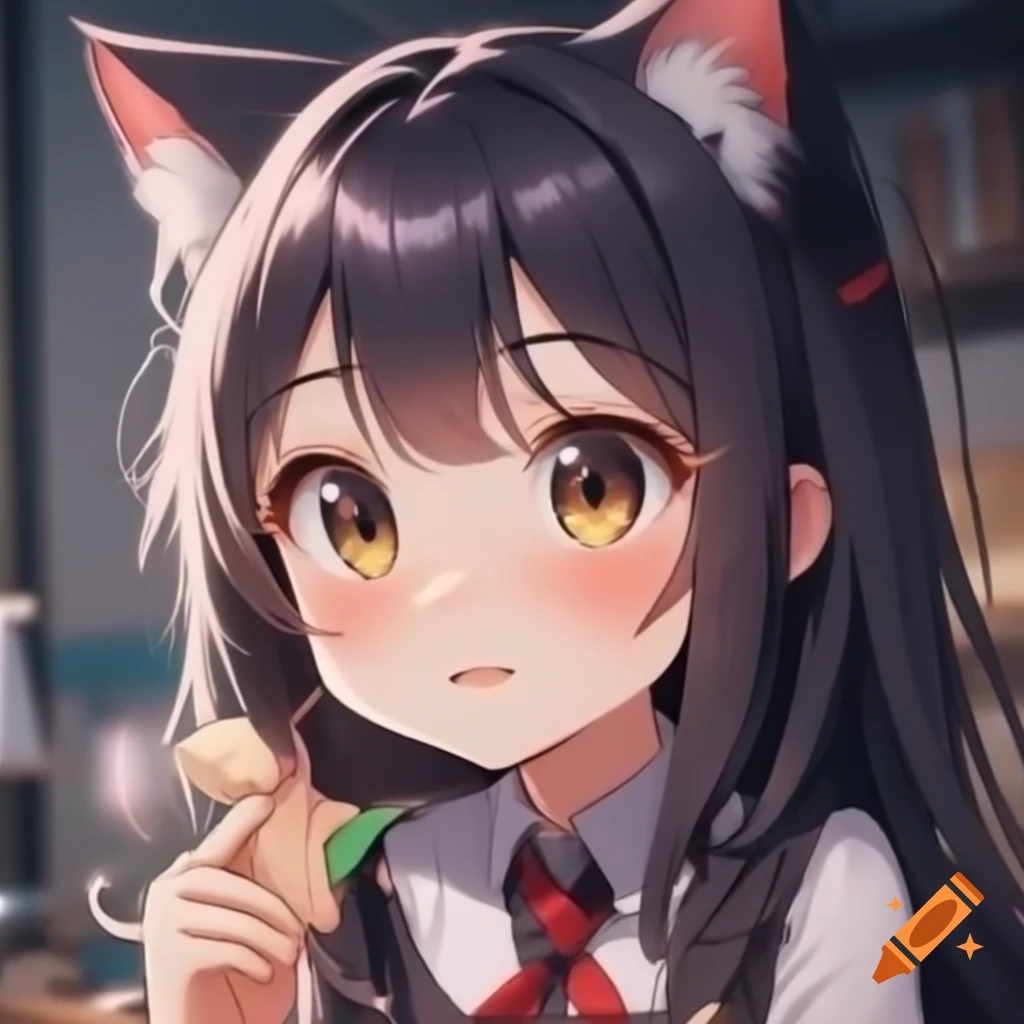 Anime cat girl character