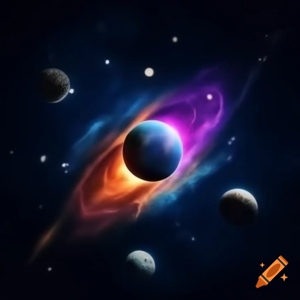 Colorful logo for 'Worlds Awayyy' set in space with planets and stars