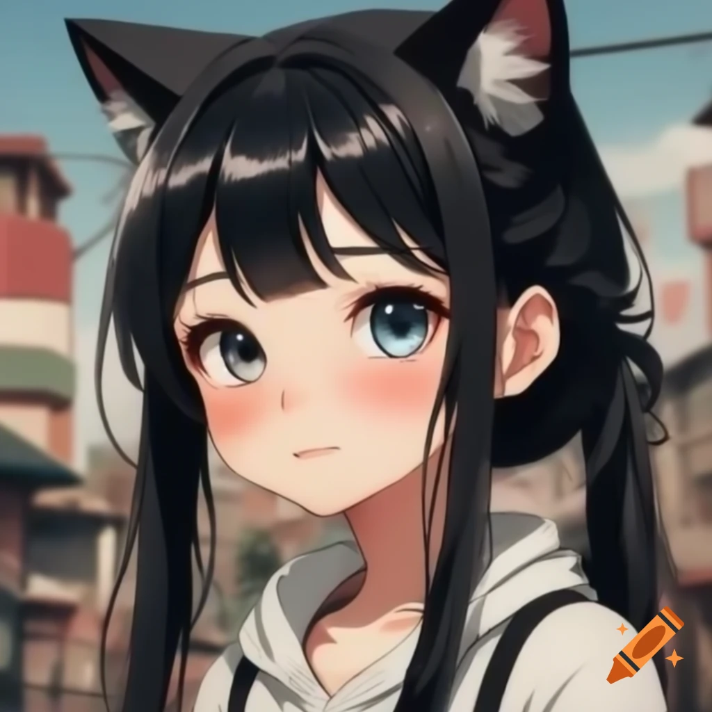 Anime cat girl character