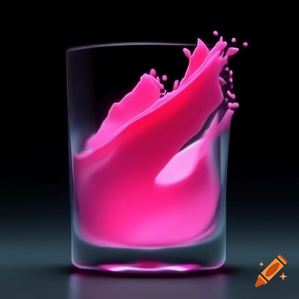 Glass filled three-quarters with pink liquid