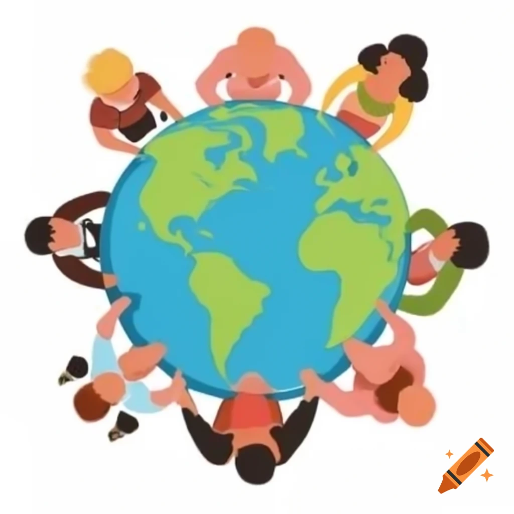 Poster of individuals caring for the earth and promoting sustainability