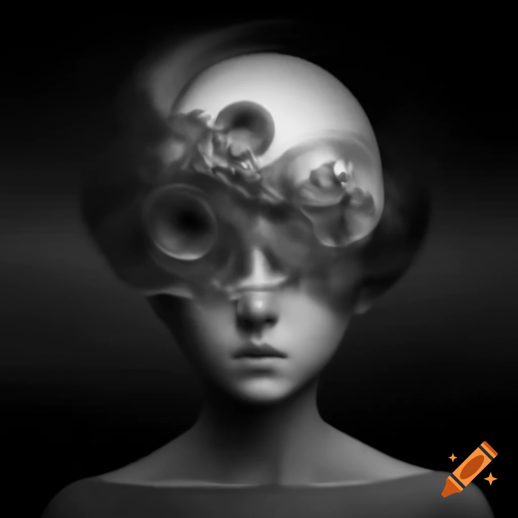 Surrealist monochrome artwork