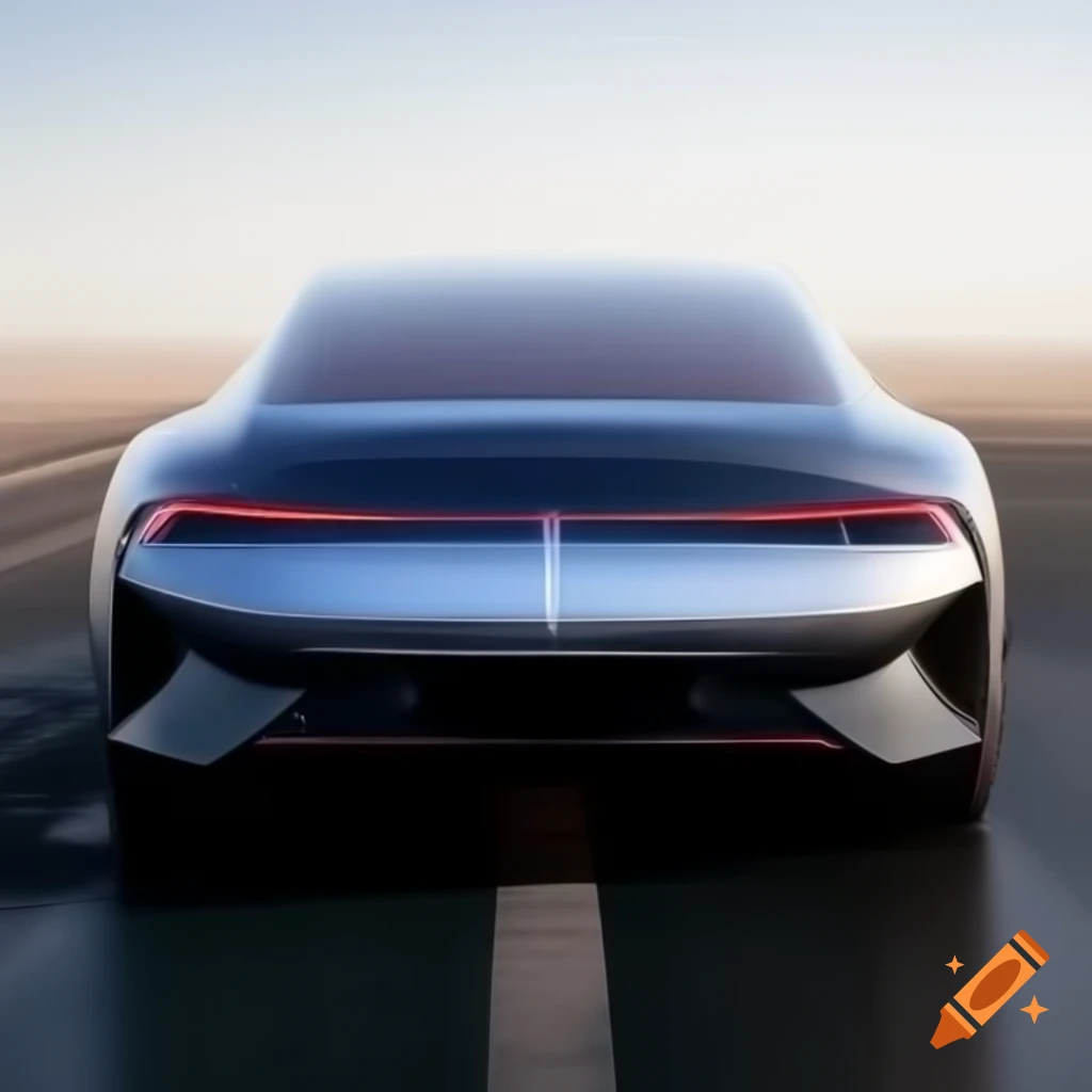 Futuristic hyper sedan concept car 2025 design, front view