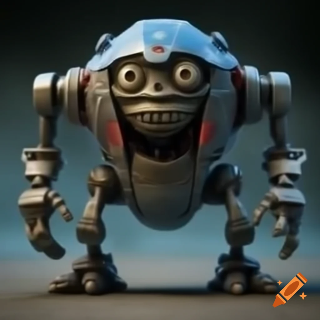 Killerclown-Robot from interdimensional alien race looking at camera