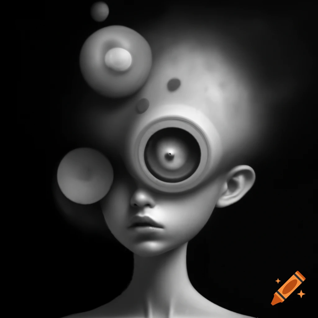 Surrealist monochrome artwork