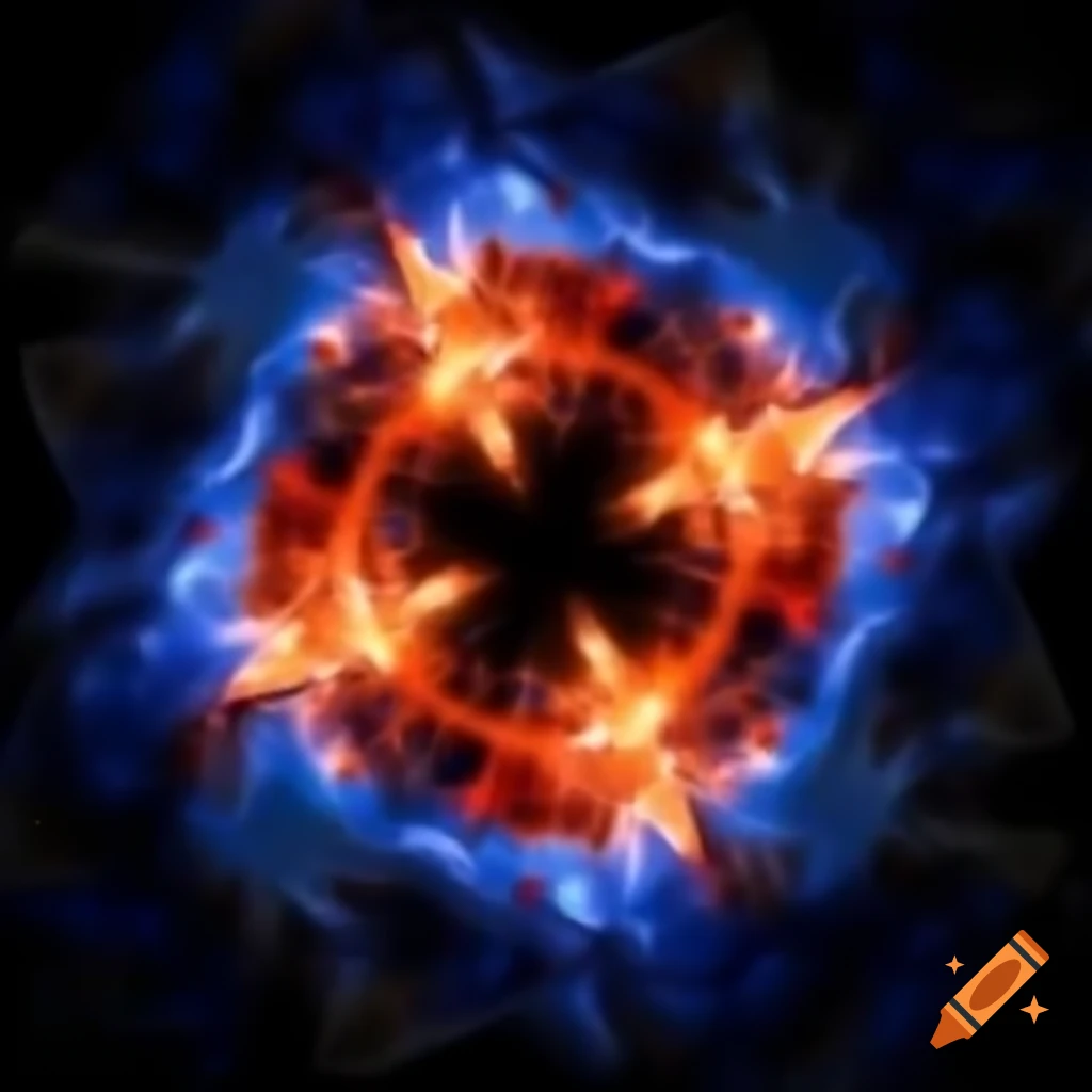 Explosion in an alien landscape