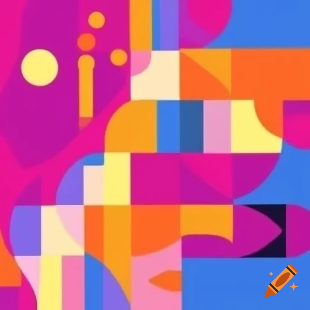 Abstract motifs with geometric shapes and vibrant colors