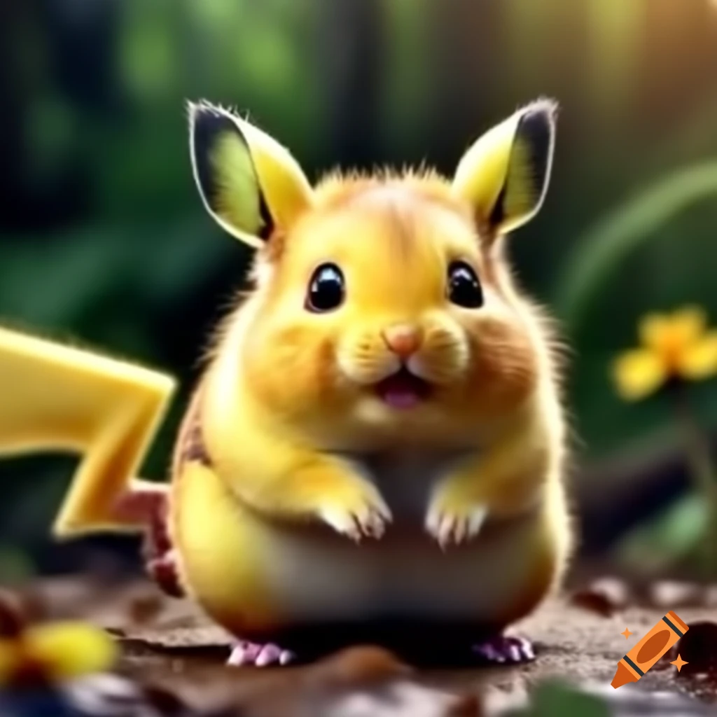 Cute hamster styled as Pikachu