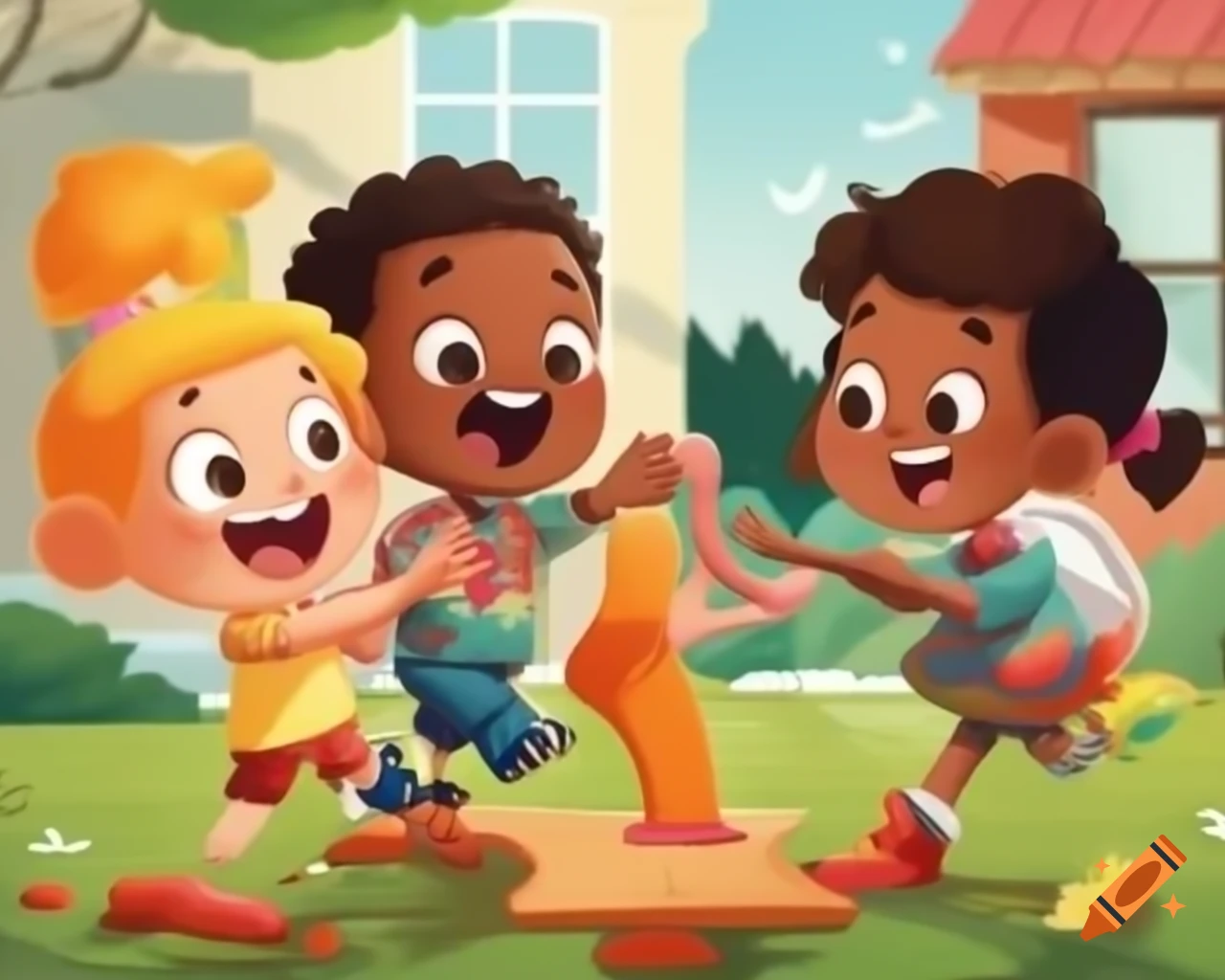 Children playing together outdoors