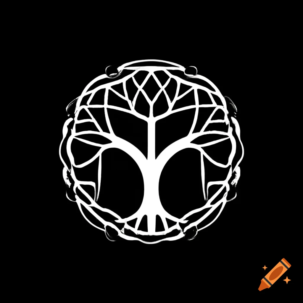 Tree of life insignia featuring intricate roots