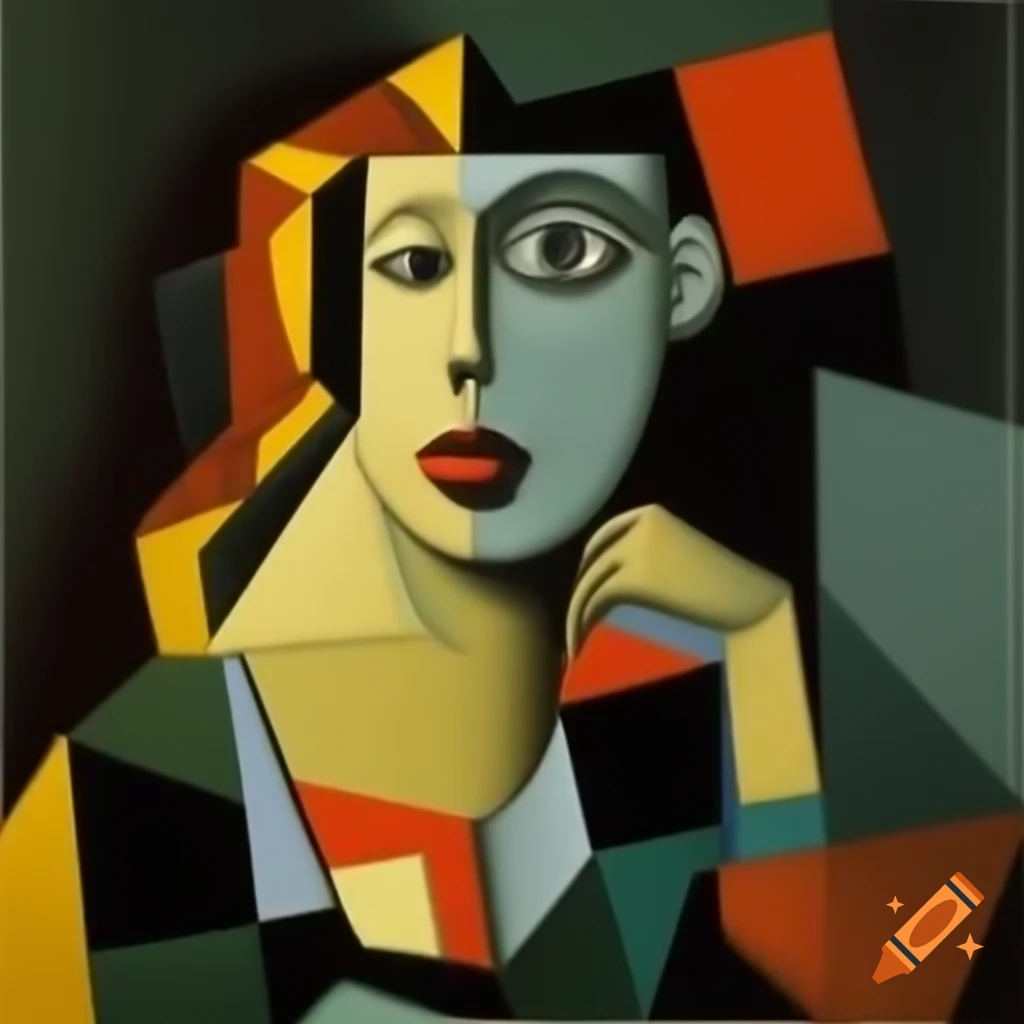 Cubist interpretation of Lady with an Ermine painting by Robert Williams