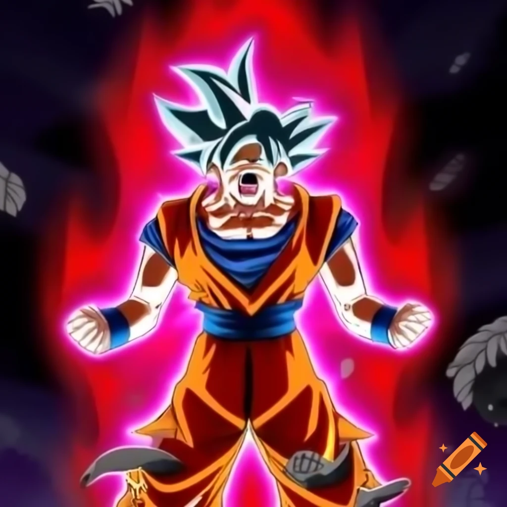 Goku confronting alien vampire goddess Zarkothian queen in dynamic battle scene