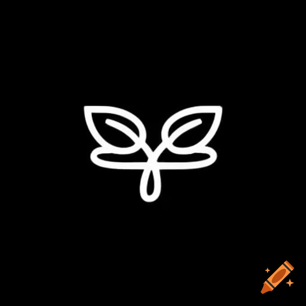 White vines symbol on black background