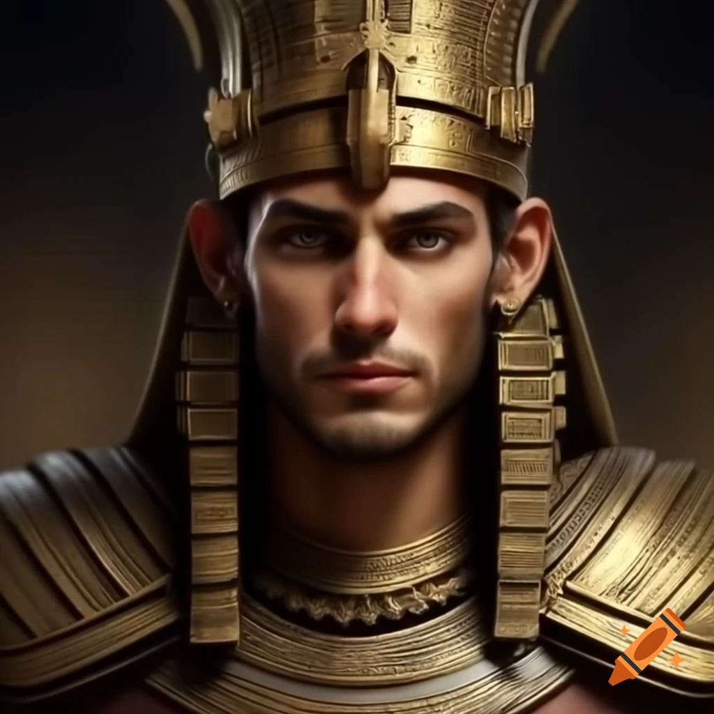 Strong young ancient Mesopotamian king