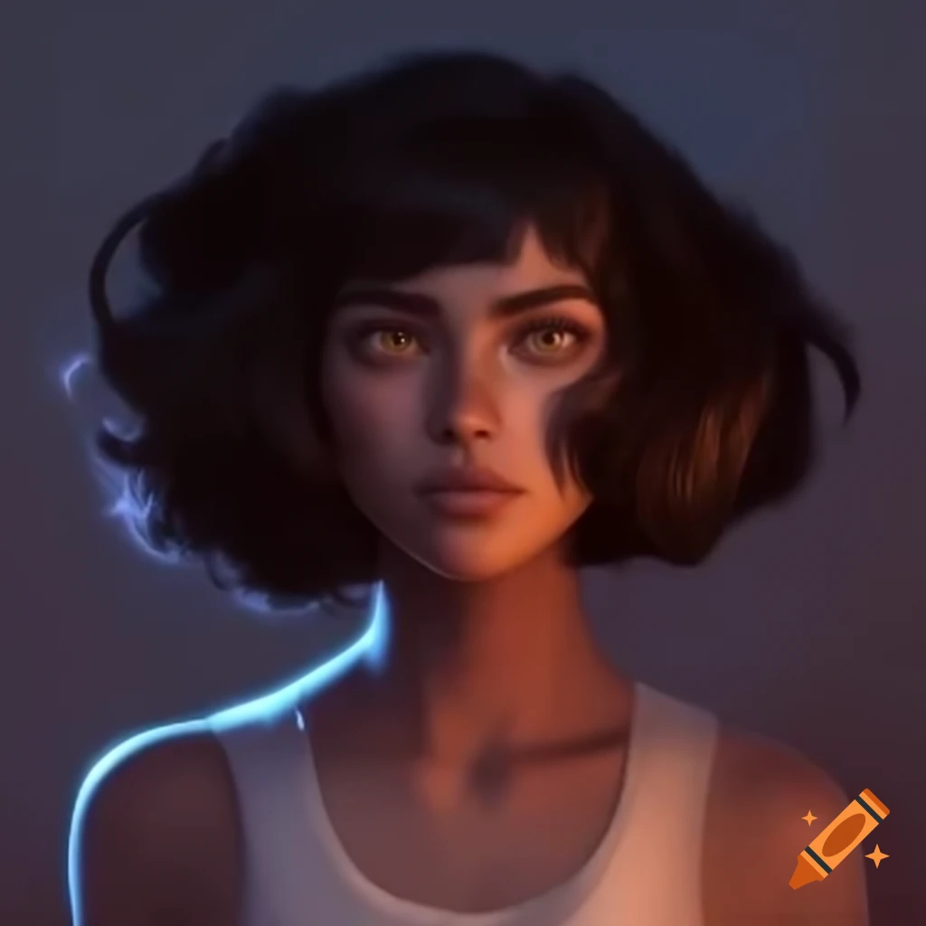 Mixed-race woman with curly hair fighting against villains
