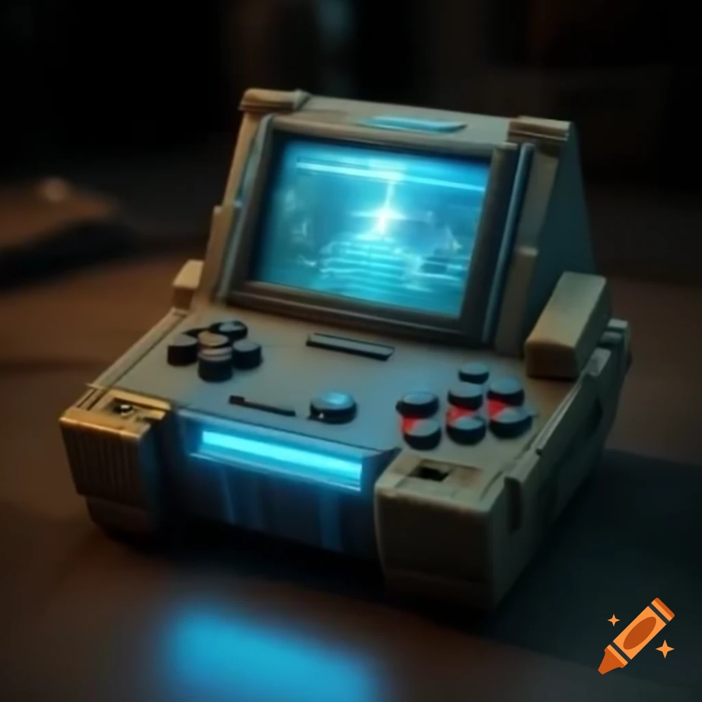 90's urban fantasy game console powered by magic energy