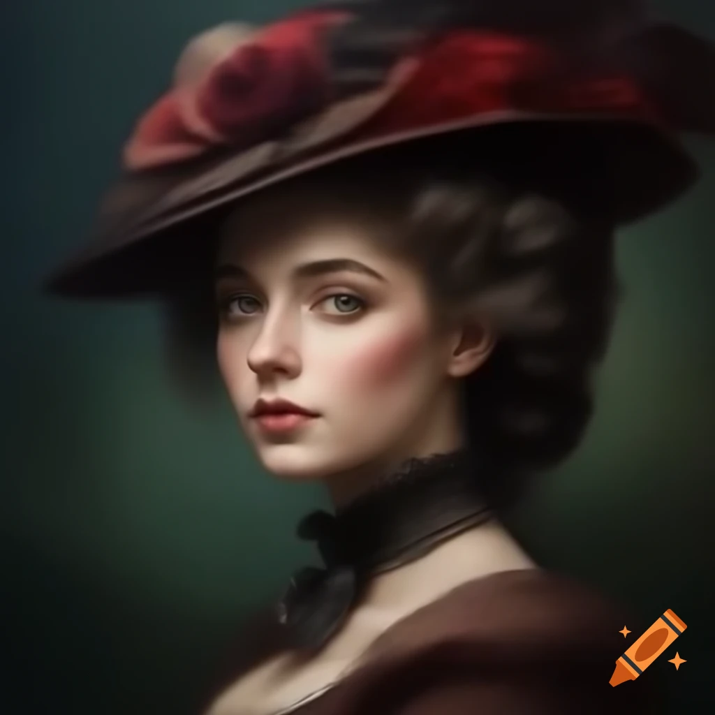 Realistic portrait of an elegant Victorian woman