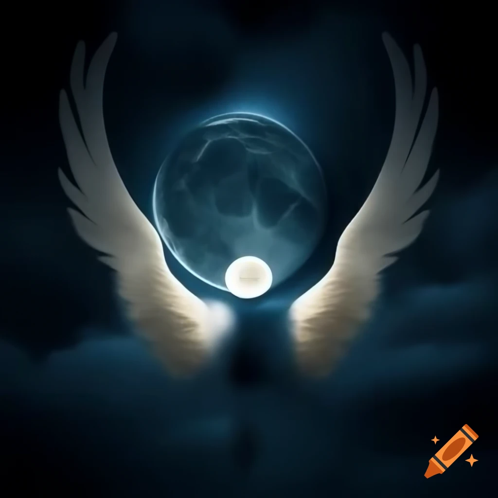 Moon with wings, imaginative and whimsical design