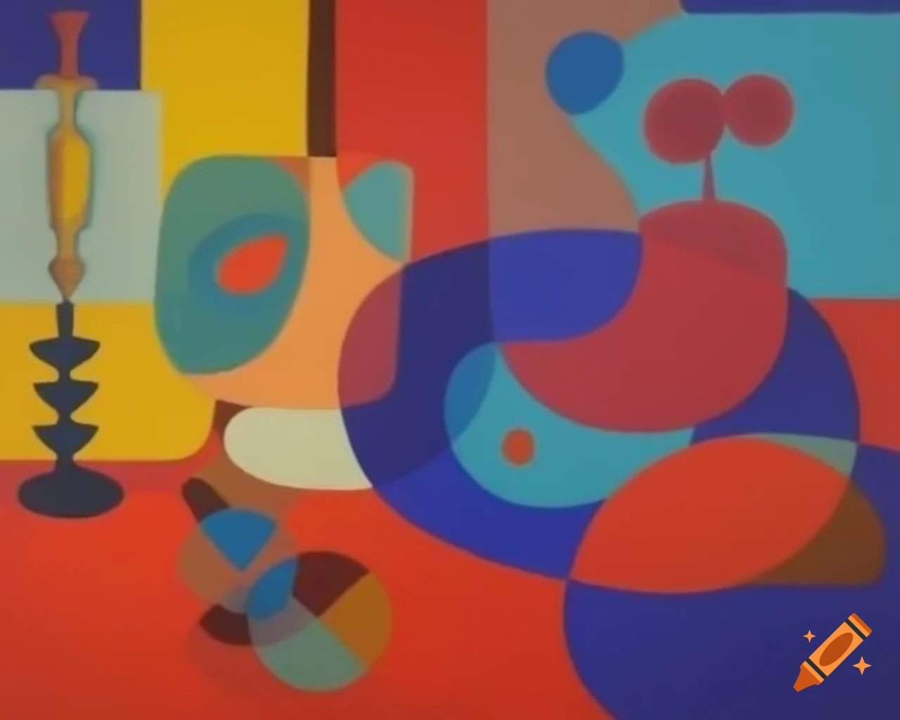 Mid century modern abstract painting