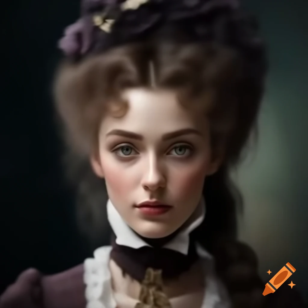Realistic portrait of an elegant Victorian woman