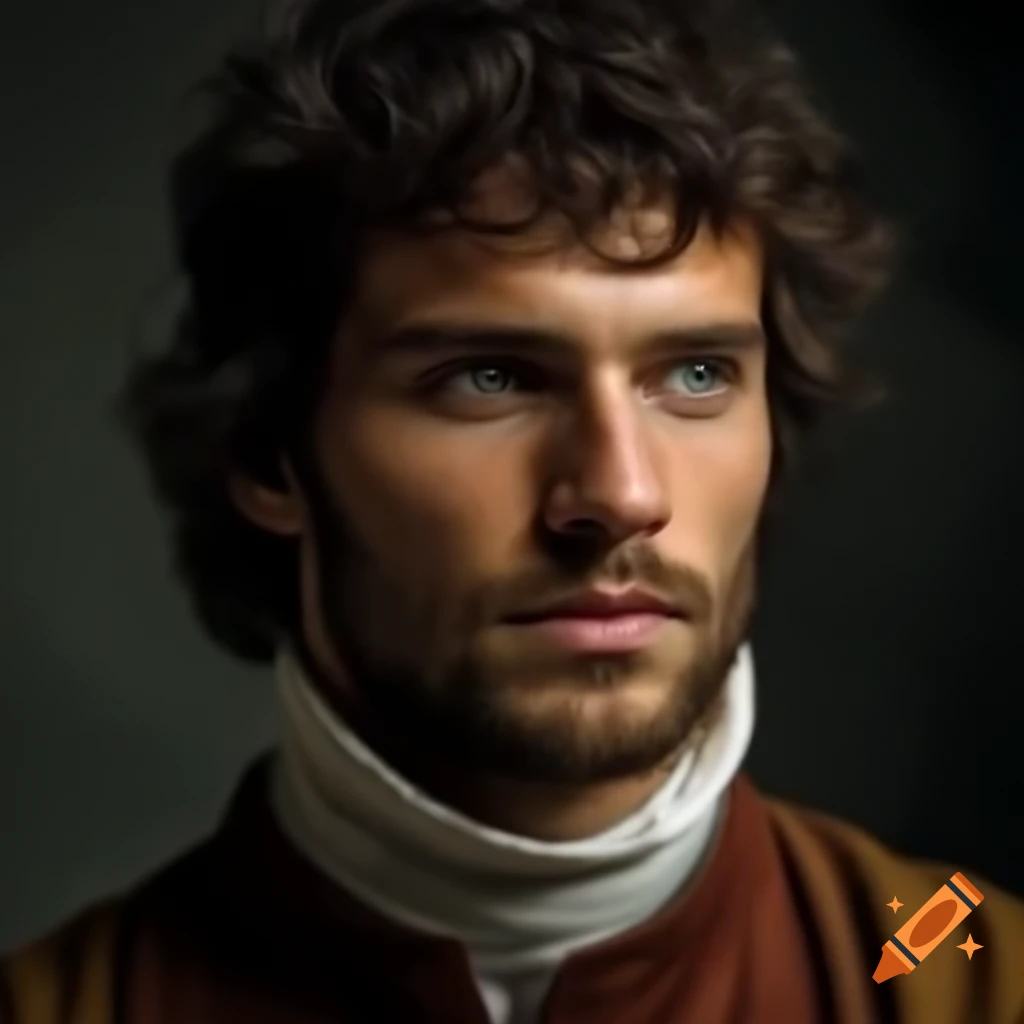 16-year-old handsome man in Renaissance attire resembling Romeo