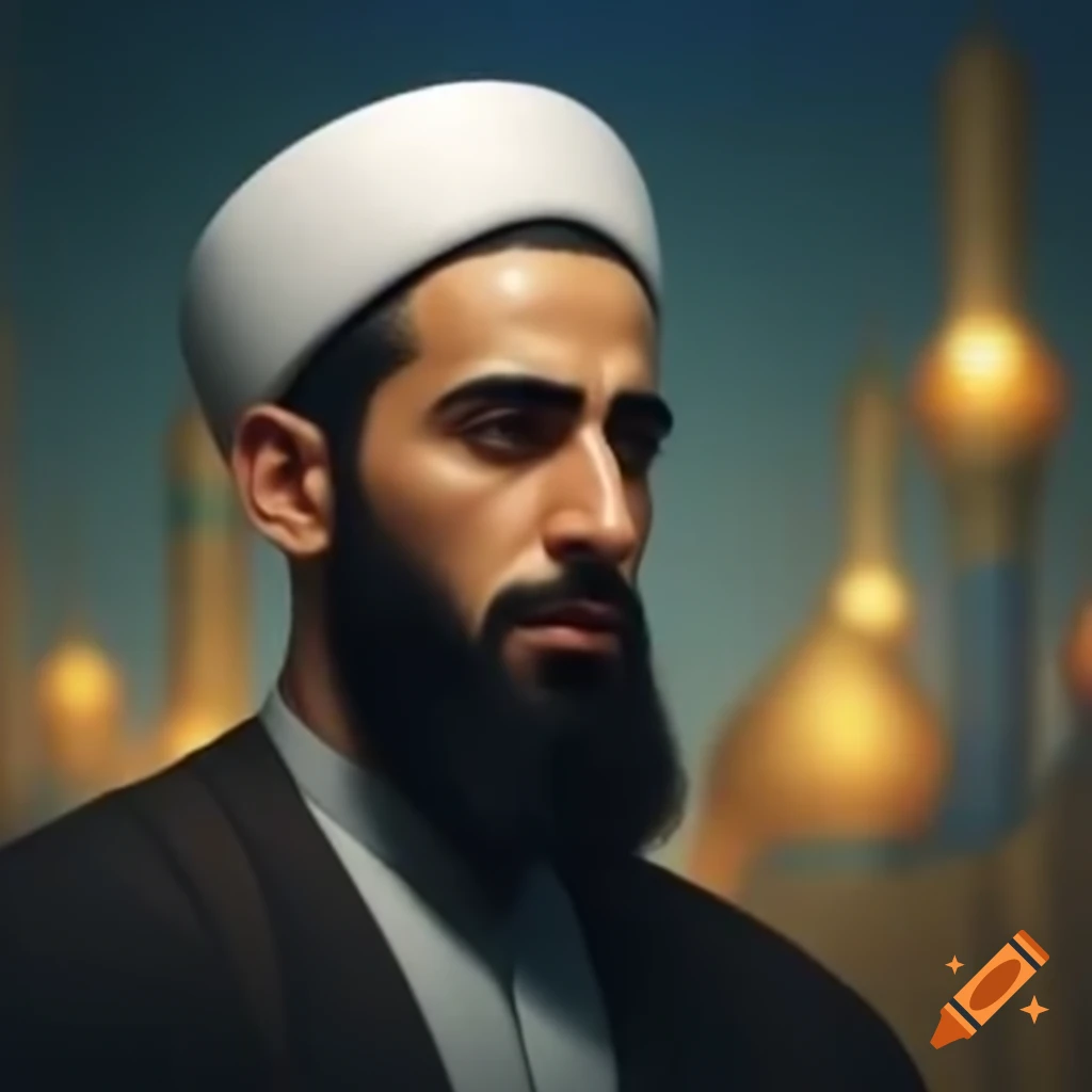 Energetic young Muslim man for Islamic YouTube video