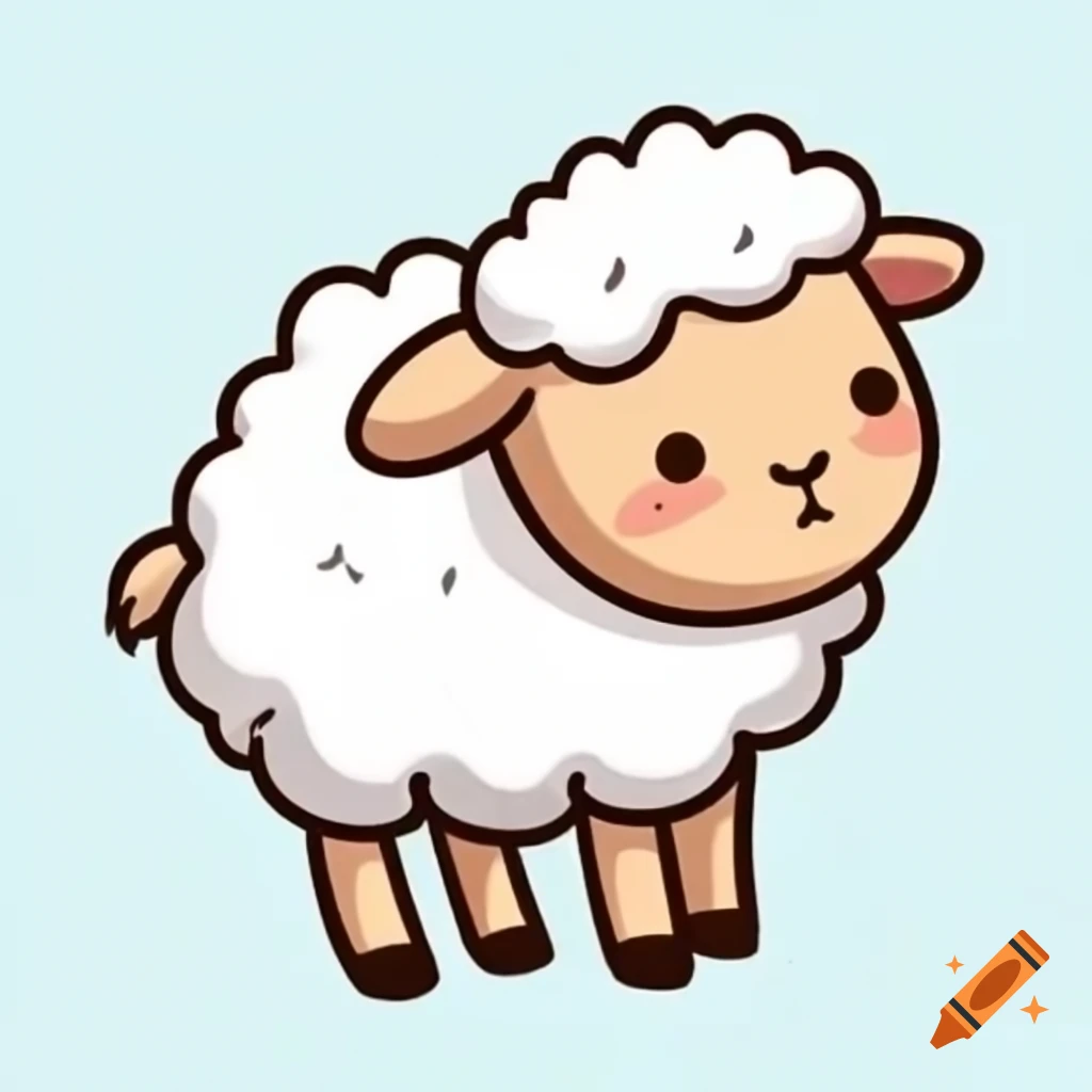 Cute hand drawn sheep illustration