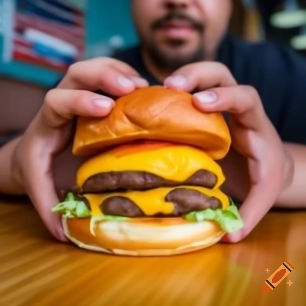 Delicious American burger with fresh ingredients