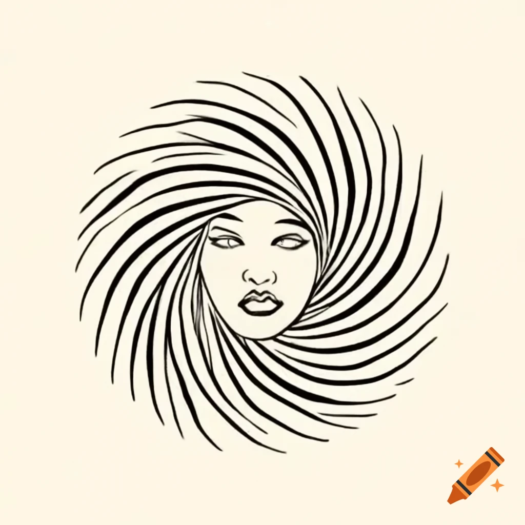 Spiraling woman representing mental instability