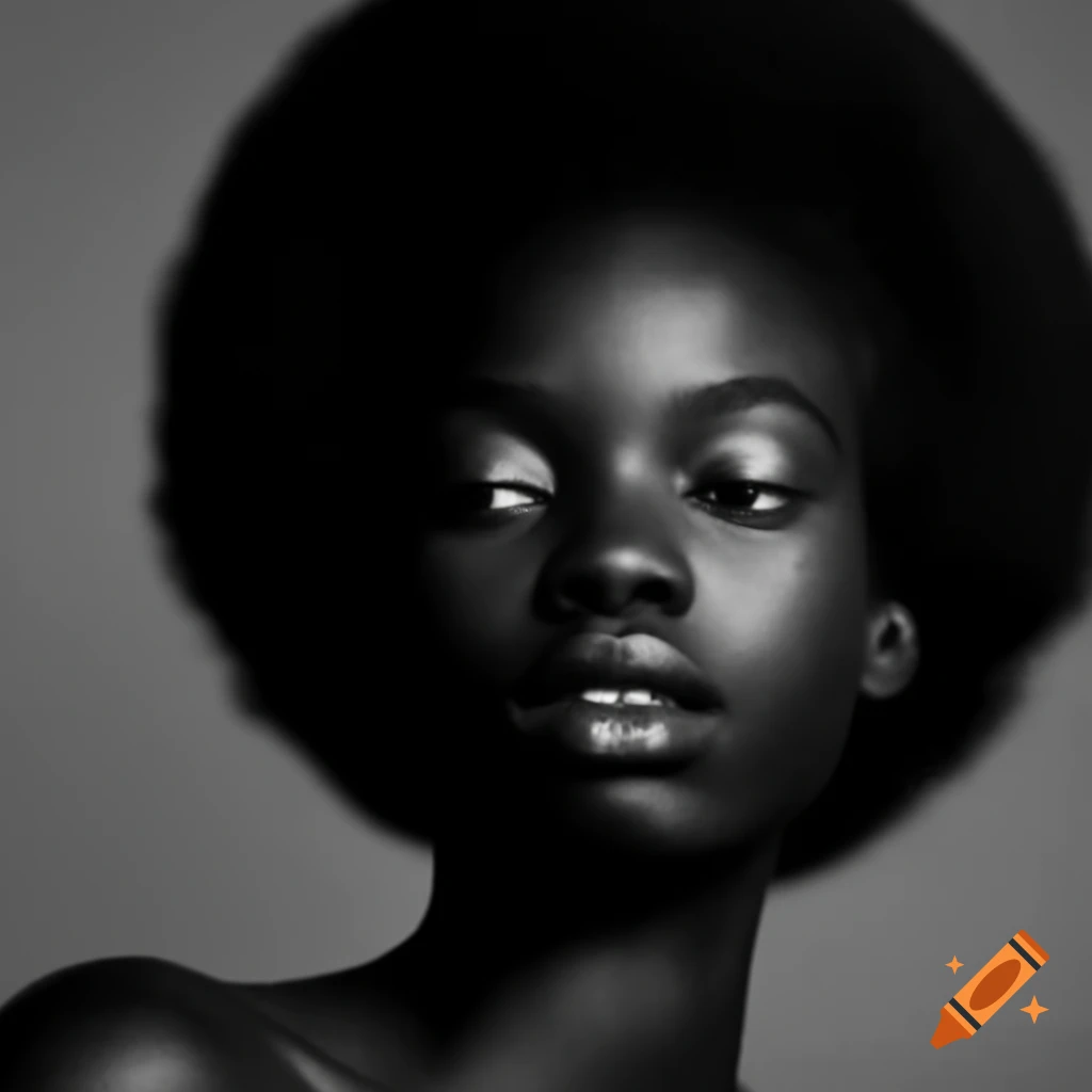 Profile reference photo of a young black woman looking ahead